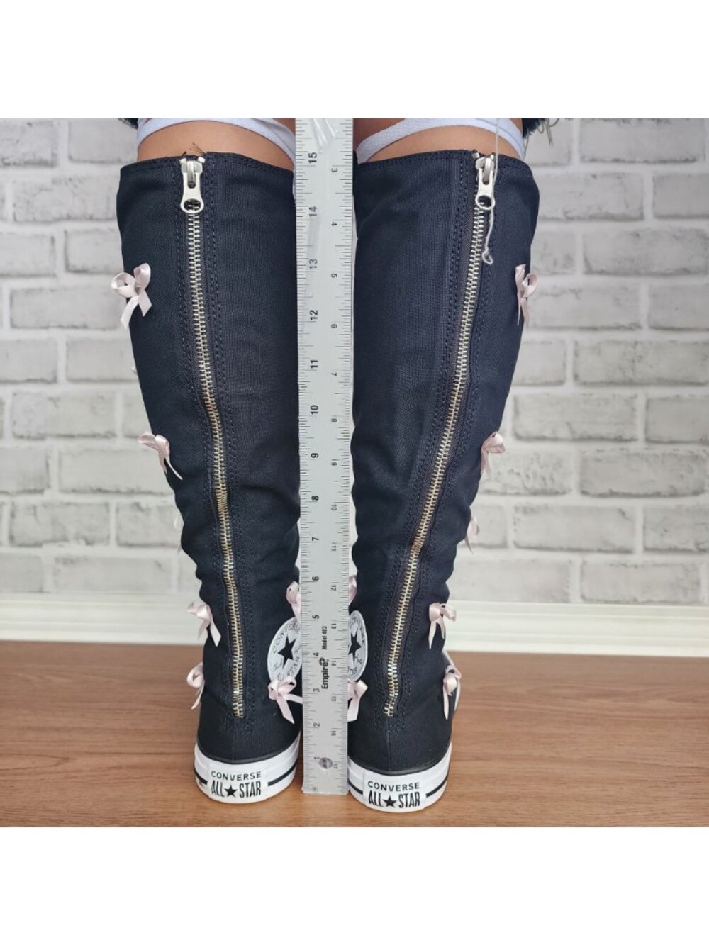 ⭐Converse Chuck Taylor XXHi Bows & Studs 9 Women's Boots Sneakers Black A17684C - Picture 7 of 11